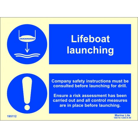 LIFEBOAT LAUNCHING   (15x20cm) Phot.Vin. IMO sign 195112