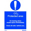 CO2 PROTECTED AREA  (20x15cm) Phot.Vin. IMO sign 195876