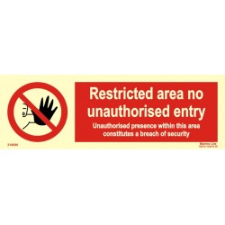RESTRICTED AREA - NO ENTRY  (10x30cm) Phot.Vin. IMO sign 218690