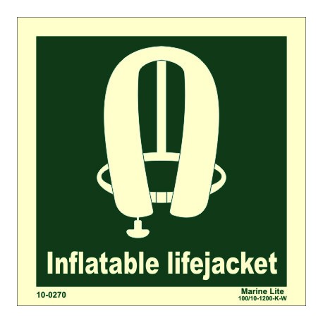 INFLATABLE LIFEJACKET  (15x15cm) Phot.Vin. IMO sign 100270