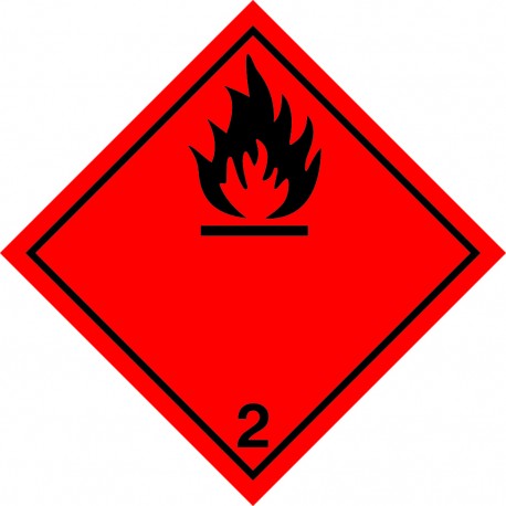 CLASS 2.1 FLAMMABLE GAS  (25x25cm) White Vin. IMO sign 172207(40)MAC