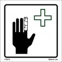 FIRST AID  (15x15cm) White Vin. IMO sign 172413WV