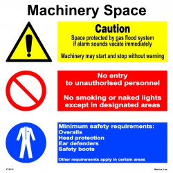 MACHINERY SPACE  (30x30cm) White Vin. IMO sign 173111WV