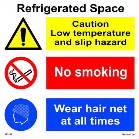 REFRIGERATED SPACE  (30x30cm) White Vin. IMO sign 173122WV