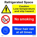 REFRIGERATED SPACE  (30x30cm) White Vin. IMO sign 173122WV