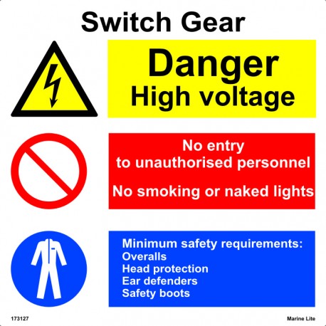 SWITCH GEAR  (30x30cm) White Vin. IMO sign 173127WV