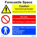 FORECASTLE SPACE CAUTION  (30x30cm) White Vin. IMO sign 173128WV