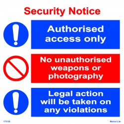 SECURITY NOTICE  (30x30cm) White Vin. IMO sign 173139WV