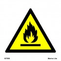 DANGER FIRE RISK FLAMMABLE MATERIALS  (15x15cm) White Vin. IMO sign 187509WV / WSS021
