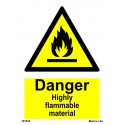 HIGHLY FLAMMABLE MATERIAL  (20x15cm) White Vin. IMO sign 187635WV