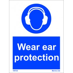 WEAR EAR PROTECTION  (20x15cm) White Vin. IMO sign 195722WV