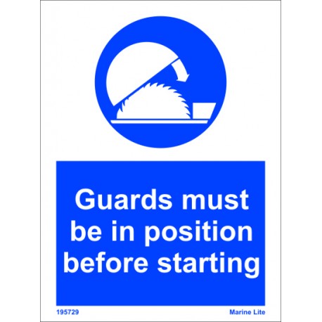 GUARDS IN POSIT.BEFORE START  (20x15cm) White Vin. IMO sign 195729WV