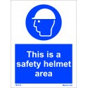 THIS IS SAFETY HELMET AREA  (20x15cm) White Vin. IMO sign 195733WV