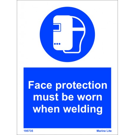 FACE PROTECTION-WELDING  (20x15cm) White Vin. IMO sign 195735WV