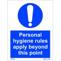 PERSONAL HYGIENE RULES APPLY  (20x15cm) White Vin. IMO sign 195768WV