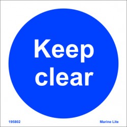 KEEP CLEAR  (15x15cm) White Vin. IMO sign 195802WV