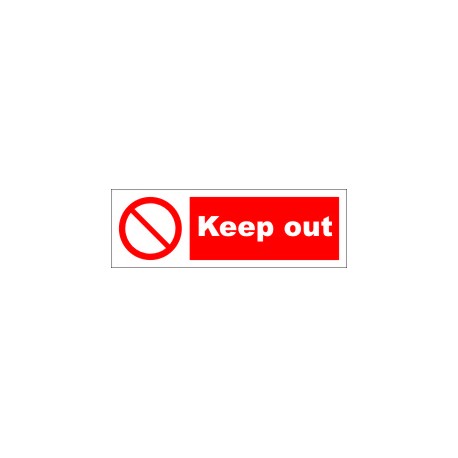 KEEP OUT  (10x30cm) White Vin. IMO symbol 208559WV