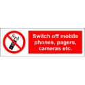 SWITCH OFF MOBILE,CAMERAS&PAGES  (10x30cm) White Vin. IMO symbol 208570WV