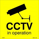 WARNING CCTV IN OPERATION  (15x15cm) White Vin. IMO symbol 212974(11)YV