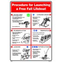 Póster FREE FALL LIFEBOAT LAUNCHING  (45x32cm) White Vin. IMO symbol 221520WV
