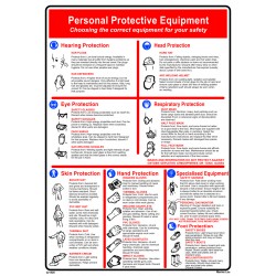 Póster PERSONAL PROTECTIVE EQUIPMENT  (45x32cm) White Vin. IMO symbol 221528WV