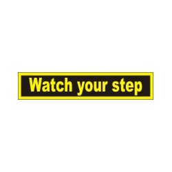 WATCH YOUR STEP  (4x20cm) Yellow Vin. IMO symbol 230002YV