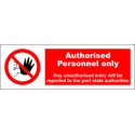 AUTHORISED PERSONNEL ONLY  (10x30cm) White Vin. IMO symbol 230202WV