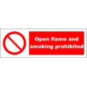 OPEN FLAME AND SMOKING PROHIBITED  (10x30cm) White Vin. IMO symbol 230243WV