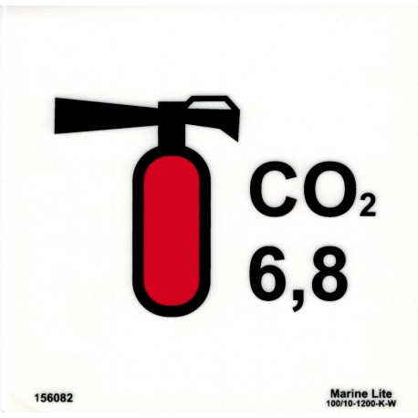 CO2 EXTINGUISHER 6,8 KG  (15x15cm) Phot.Vin. IMO sign 156082(6,8)
