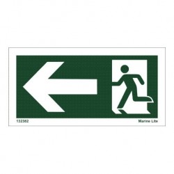 EMERGENCY EXIT LEFT  (4x7,5cm)  IMO sign 132382-34TV