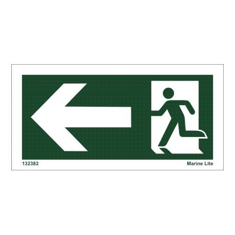 EMERGENCY EXIT LEFT  (4x7,5cm)  IMO sign 132382-34TV