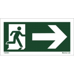 EMERGENCY EXIT RIGHT (4x7,5cm)  IMO sign 132383-34TV