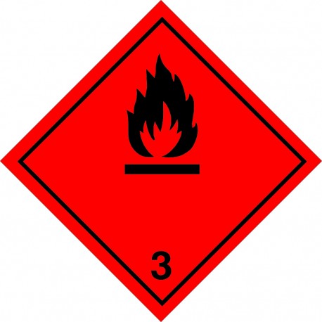 CLASS 3 FLAMMABLE LIQUIDS WITHOUT TEX (25x25cm) White Vin. IMO sign 172202(40)MAC RV