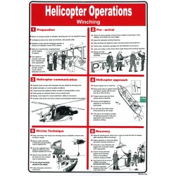 Póster HELICOPTER OPERATIONS WINCHING Póster  (45x32cm) White Vin. IMO symbol 221577WV