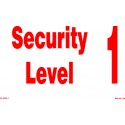 SECURITY LEVEL (1) (15X30CM) White Vin. IMO sign 23-0225(1)WV