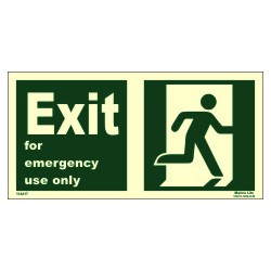EXIT MAN RUN.RIGHT FOR EM.USE ONL (15x30cm) Phot.Vin. IMO sign 114417