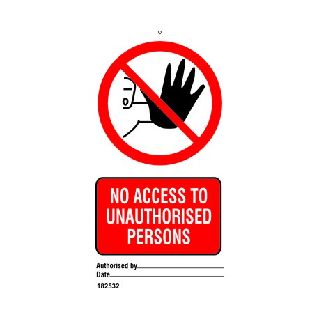NO ACCESS TO UNAUTHORISED PERSONS (7,5X15) SET 10, IMO sign 182532-SET