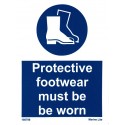 PROTECTIVE FOOTWEAR MUST BE WORN  (20x15cm) White Vin. IMO sign 195798WV