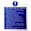 THE SAFE USE OF KNIVES (25x20 cm) White Vin. IMO symbol 195765(52)WV