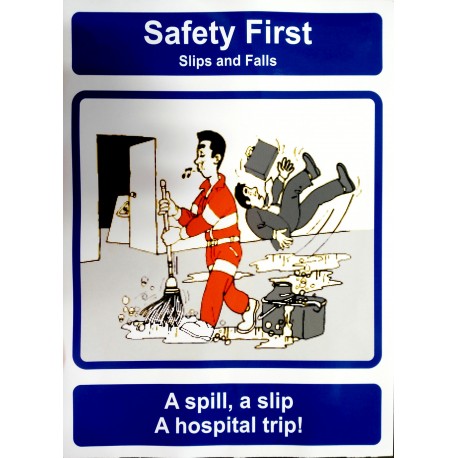 SLIPS AND FALLS (40x30 cm) Safety poster TSBM74WV/221105