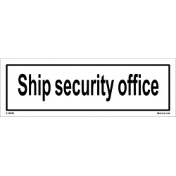 SHIP SECURITY OFFICE  (10x30cm) White Vin. IMO sign 212895WV