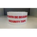 Tape self adhesive vinyl red on white "PRECINTO DE SEGURIDAD / SECURITY TAPE" (48mmx66m)