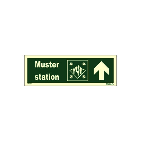 MUSTER STATION SIDE DOWN RIGHT  (10x30cm) Phot.Vin. IMO sign 114337