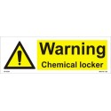 WARNING CHEMICAL LOCKER  (10x30cm) White Vin. IMO sign  18-0234WV