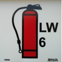 LIQUID WATER FIRE EXTINGUISHER 6KG  (15x15cm) Phot.Vin. IMO sign 156080(6)