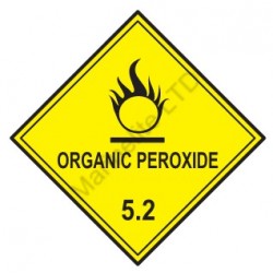 HAZARD CLASS 5.2 ORGANIC PEROXIDE (10x10cm) White Vin. IMO symbol 172214(08) MAC WV