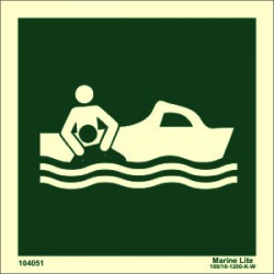 RESCUE BOAT WITHOUT TEXT  (15x15cm) Phot.Vin. IMO sign 104051 / LSS002