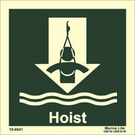 HOIST (15x15cm) Phot.Vin. IMO sign 10-0641