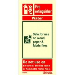 Fire Extinguisher Instructions for Wet Chemical  (20x10cm) Phot.Vin. IMO sign 146415