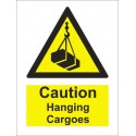 CAUTION HANGING CARGOES (20x15cm) White Vin. IMO sign 230300-16WV